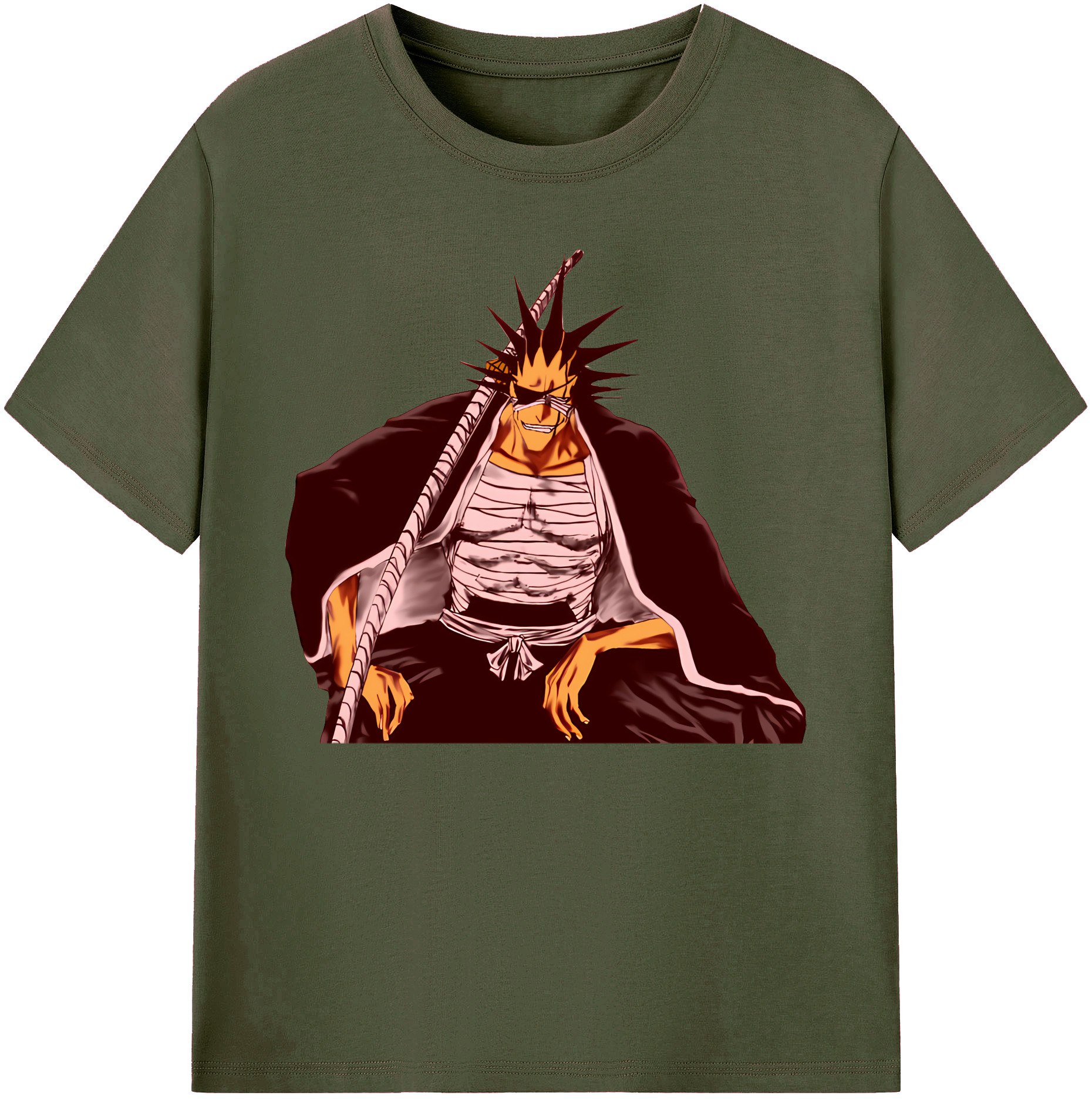 （画像用） ブリーチ ざらき けんぱち BLEACH Zaraki Kenpachi 綿100％ メンズ半袖Tシャツ｜肌触りやわらか＆通気性